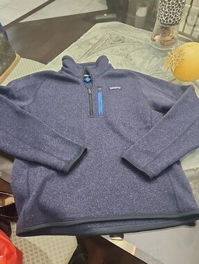 Patagonia Mens Better Sweater Logo Quarter Zip  Fleece Gray Small Nwot